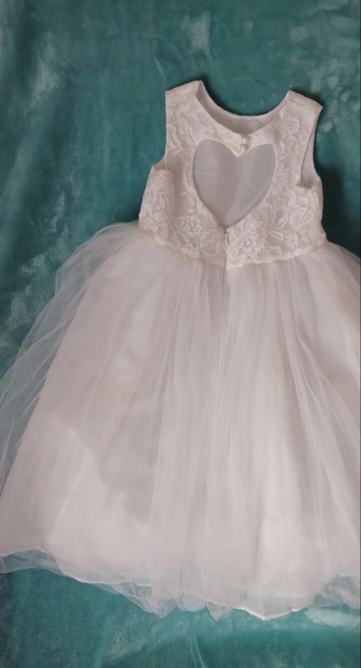 Unbranded Girl's White Lace & Tulle Flower Girl/Communion/Forma Dress - Size 4 - Picture 2 of 8